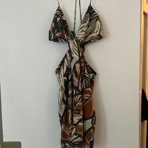 Printed zara mini dress with cutouts